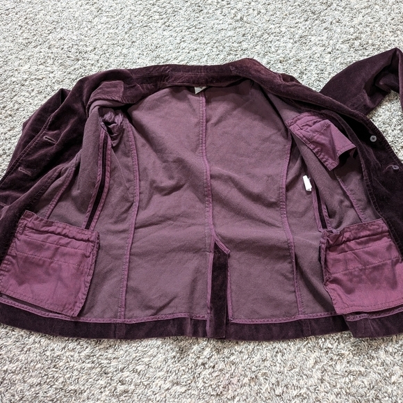J Crew burgundy purple velvet collared v neck button up blazer jacket XS - Picture 10 of 10